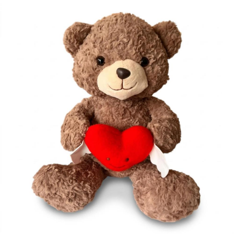 Peluş 50 Cm Kanatlı Kalp Tutan Ayı