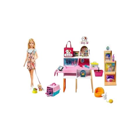 Barbie Bebek ve Evcil Hayvan Dükkanı Oyun Seti  GRG90