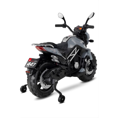 Babyhope 447 Motocross Akülü Motor Çocuk Motoru Gri