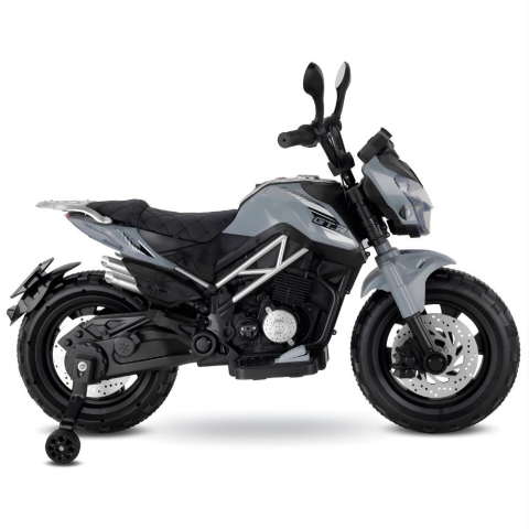 Babyhope 447 Motocross Akülü Motor Çocuk Motoru Gri