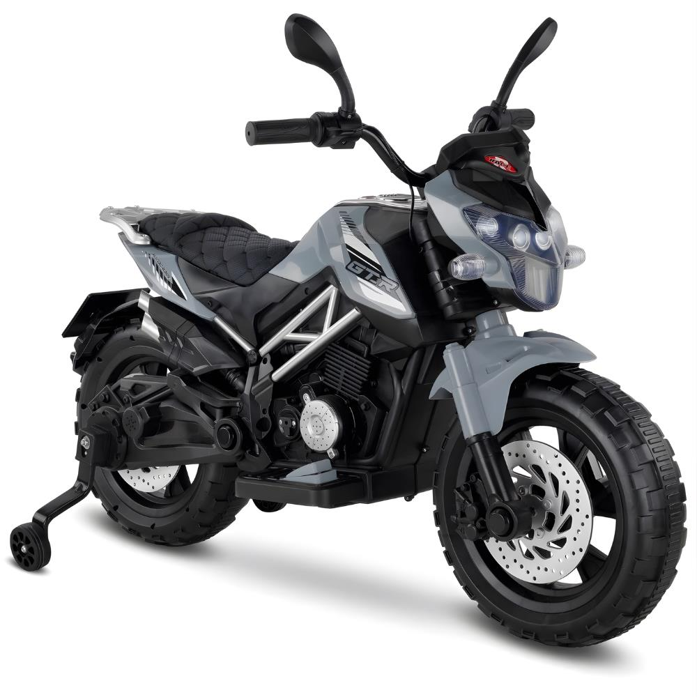 Babyhope 447 Motocross Akülü Motor Çocuk Motoru Gri