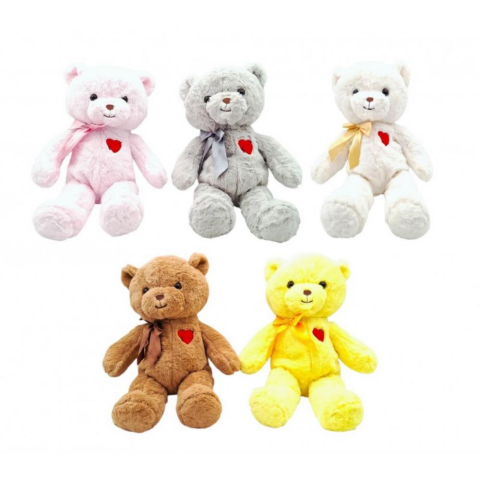 Peluş 50 Cm Kalp Nakışlı Ayılar