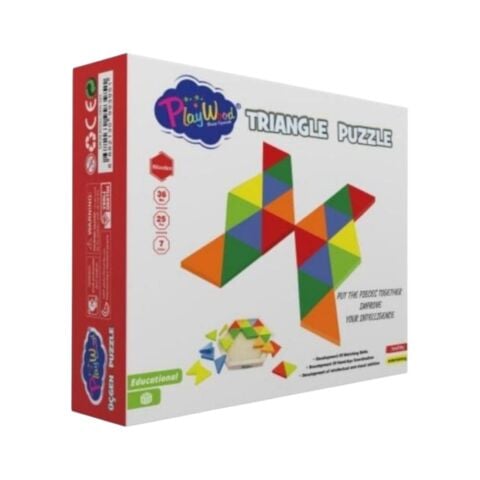 Kutuda Ahşap Üçgen Puzzle 24 Parça Ony-395