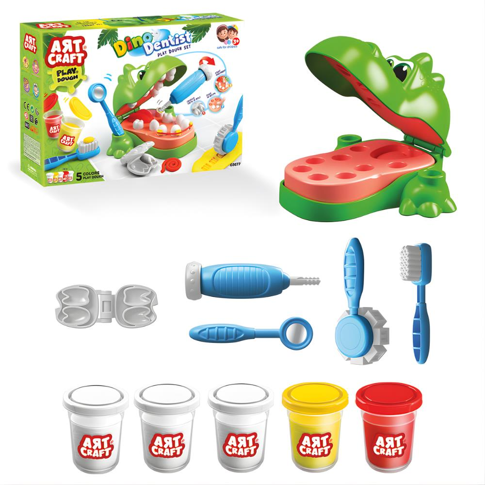 Dinozor Dişçi Oyun Hamur Set