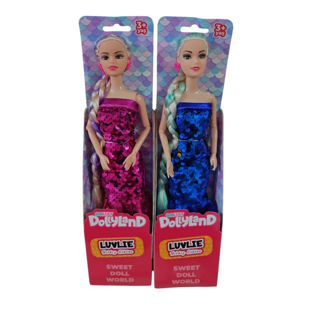 DollyLand Manken Bebek Payetli Yıldız Elbise