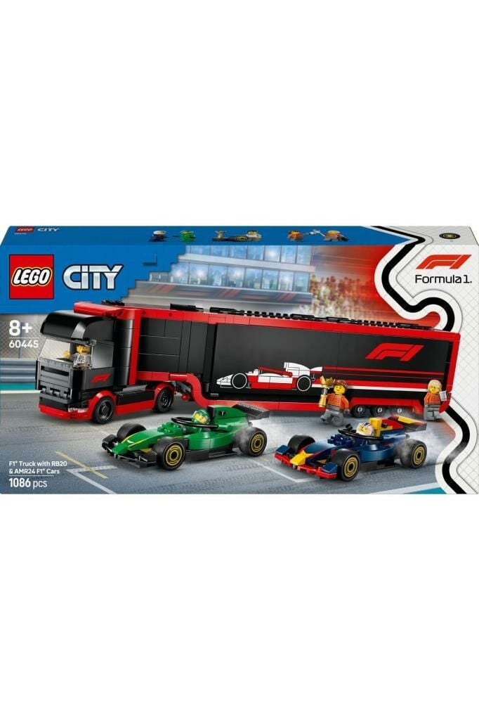 RB20 ve AMR24 F1® Arabalı F1® Kamyonu 60445 - 8 Yaş ve Üzeri Oyuncak Yapım Seti (1086)