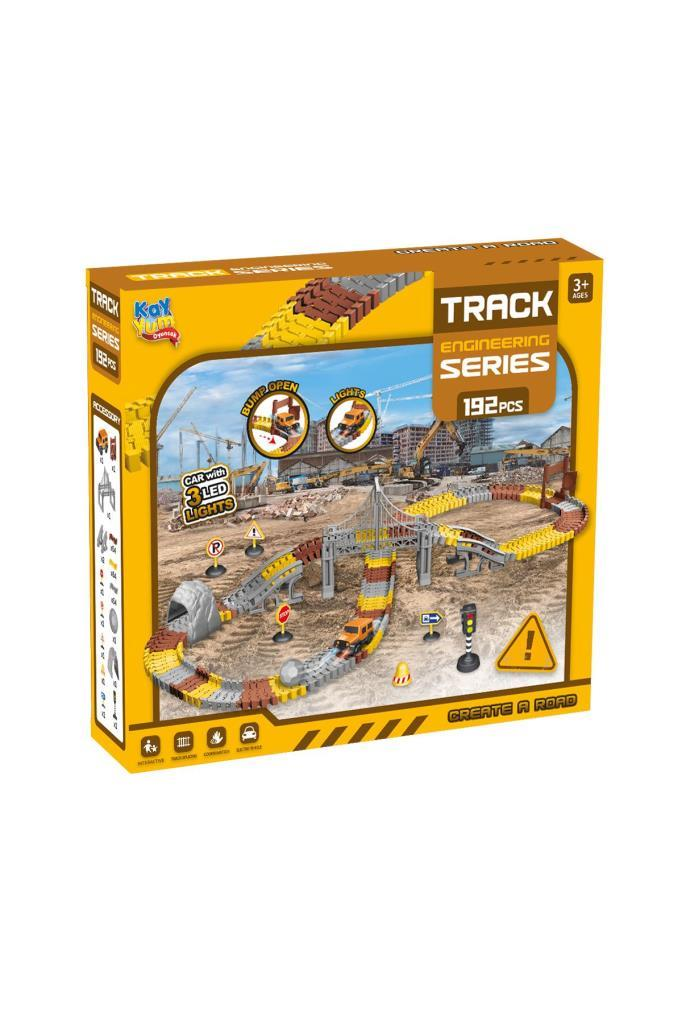 İnşaat Tracks 192 Parça İnşaat Temalı Hareketli Raylar Araçlı Köprülü