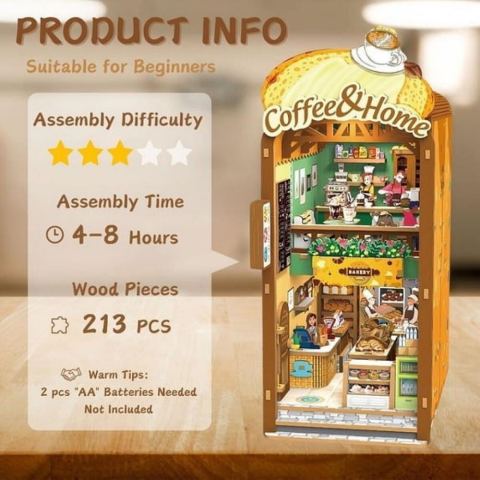 3D Wooden Puzzle Book Stand Series Coffee And Home 68061