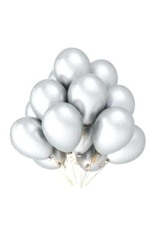 Metalik Gümüş Renk 100 Adet 12 Inch Balon