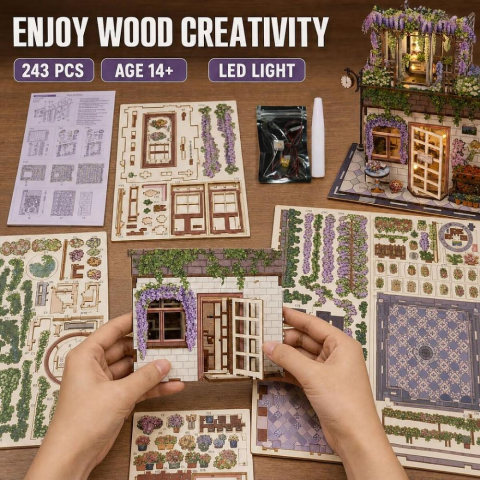 3D Wooden Puzzle Book Street View 68075