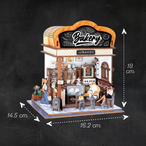 3D Wooden Puzzle Book Street View Bakery 68073