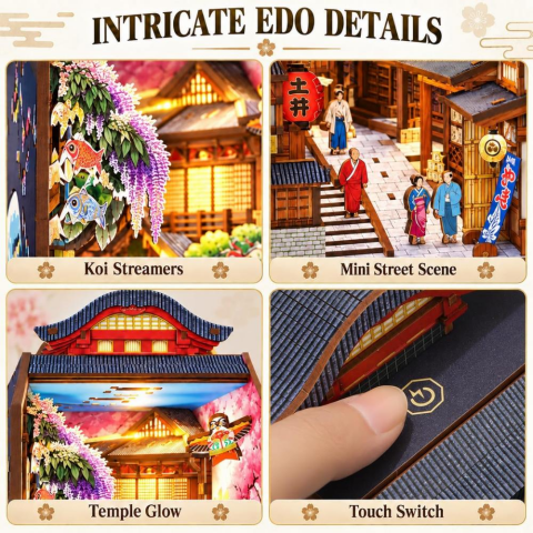 3D Wooden Puzzle Book Stand Series Edo Sokura Journey 68049