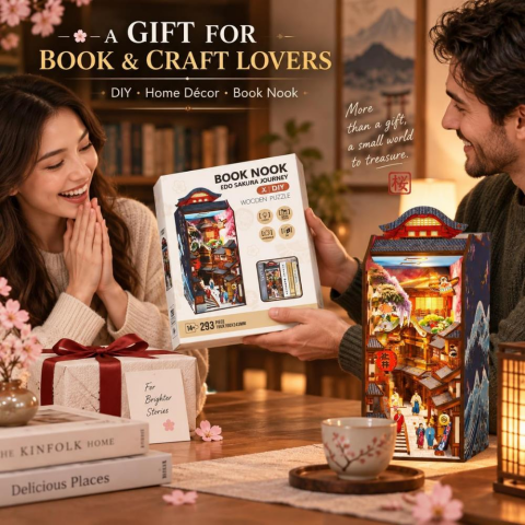 3D Wooden Puzzle Book Stand Series Edo Sokura Journey 68049