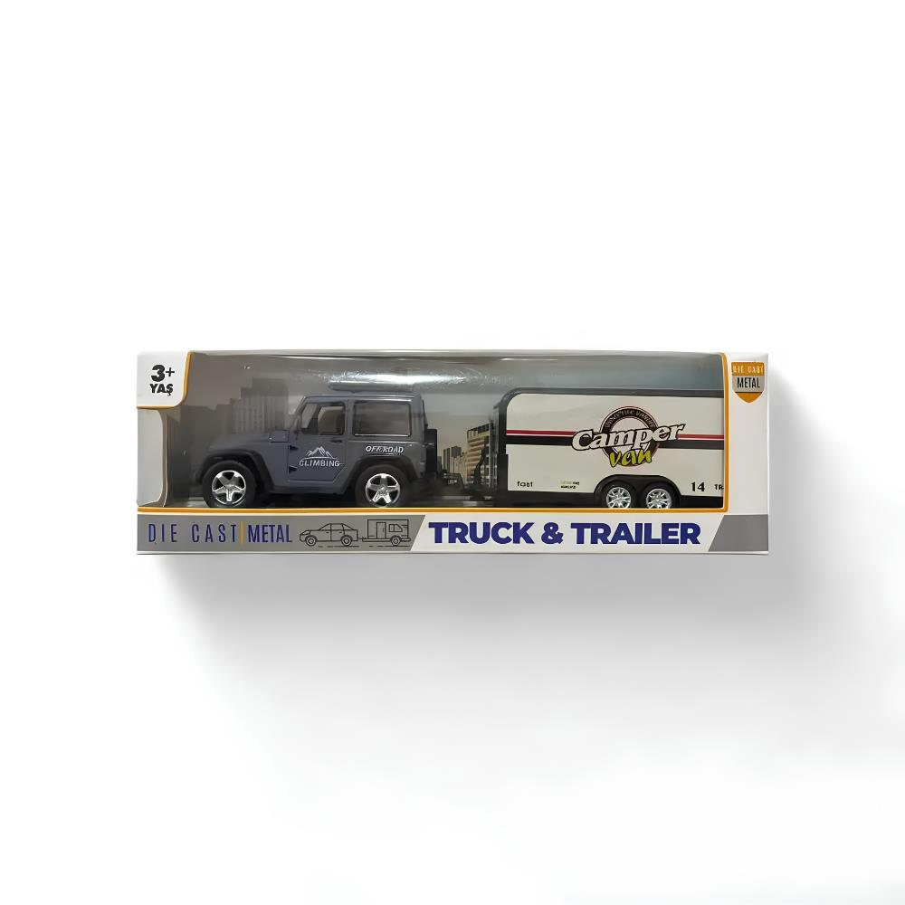 Gokidy Diecast Metal Araba Karavanlı