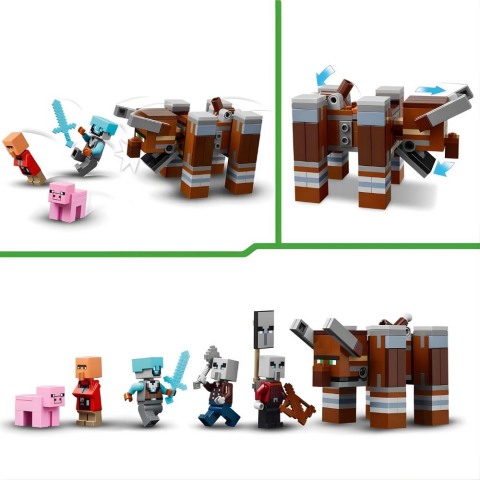 LEGO Minecraft Yağmacı Karakolu ve Çapulcu 21278 - 9 Yaş ve Üzeri Çocuklar için Video Oyunu Temalı Yaratıcı Oyuncak Yapım Seti (665 Parça)