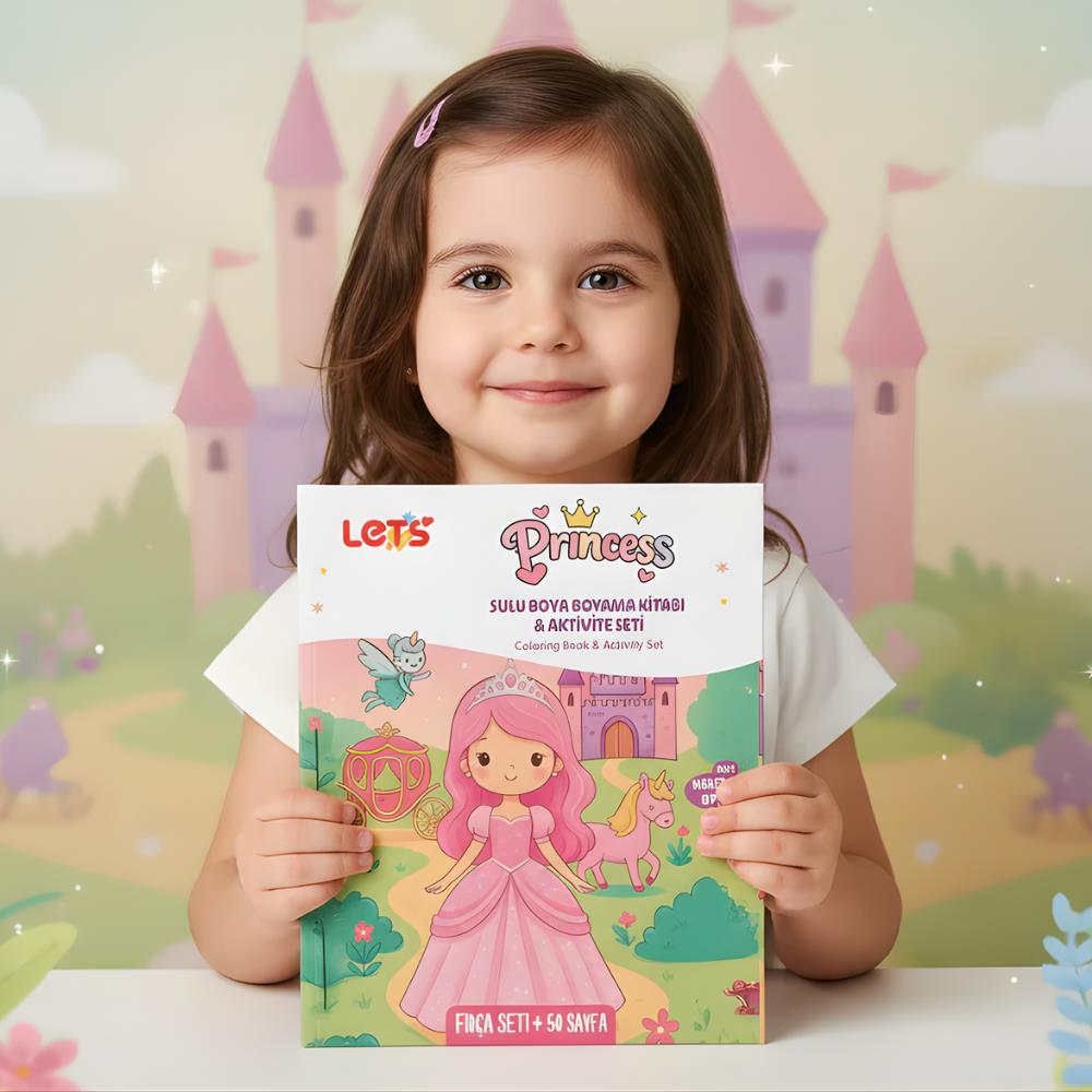 Let’s Princess Sulu Boya Boyama Kitabı & Aktivite Seti