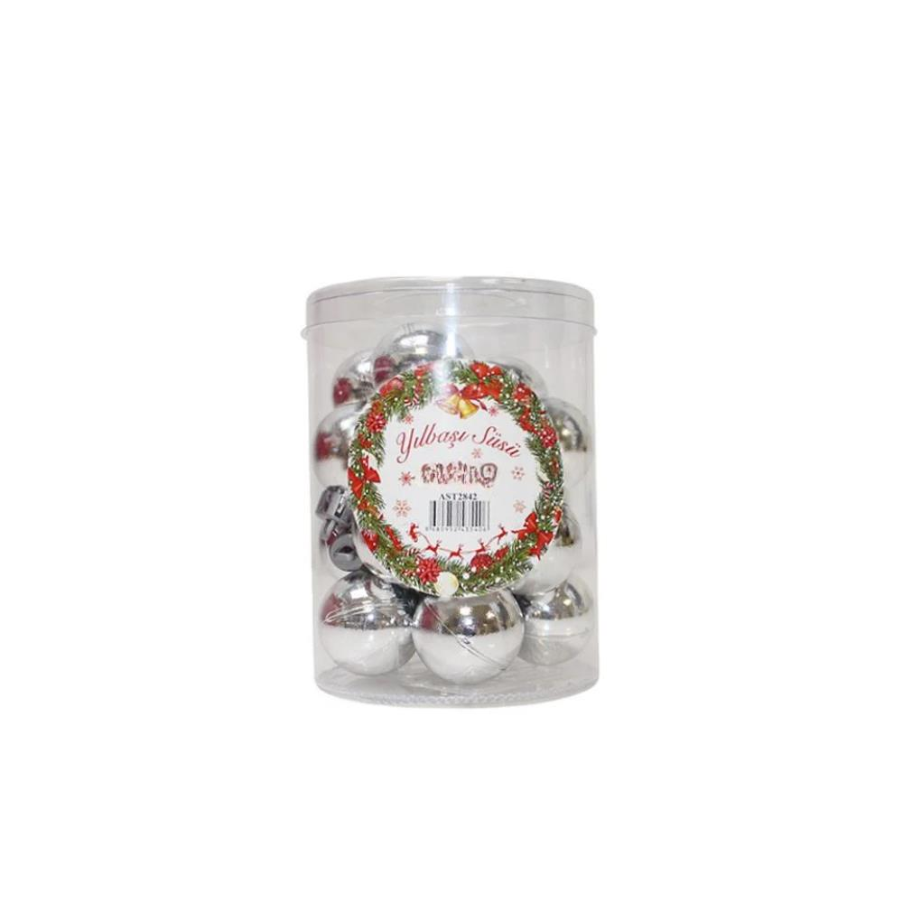Yılbaşı Topu 3cm 16'lı Gümüş