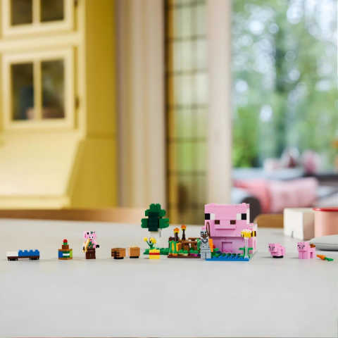 LEGO® Minecraft® Yavru Domuz Evi Çocuklar için Hayvanlı Yapım Oyuncağı 21268