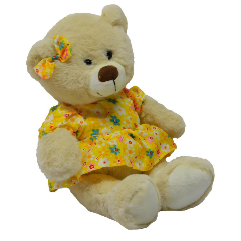 Peluş 30 Cm Elbiseli Tokalı Ayı