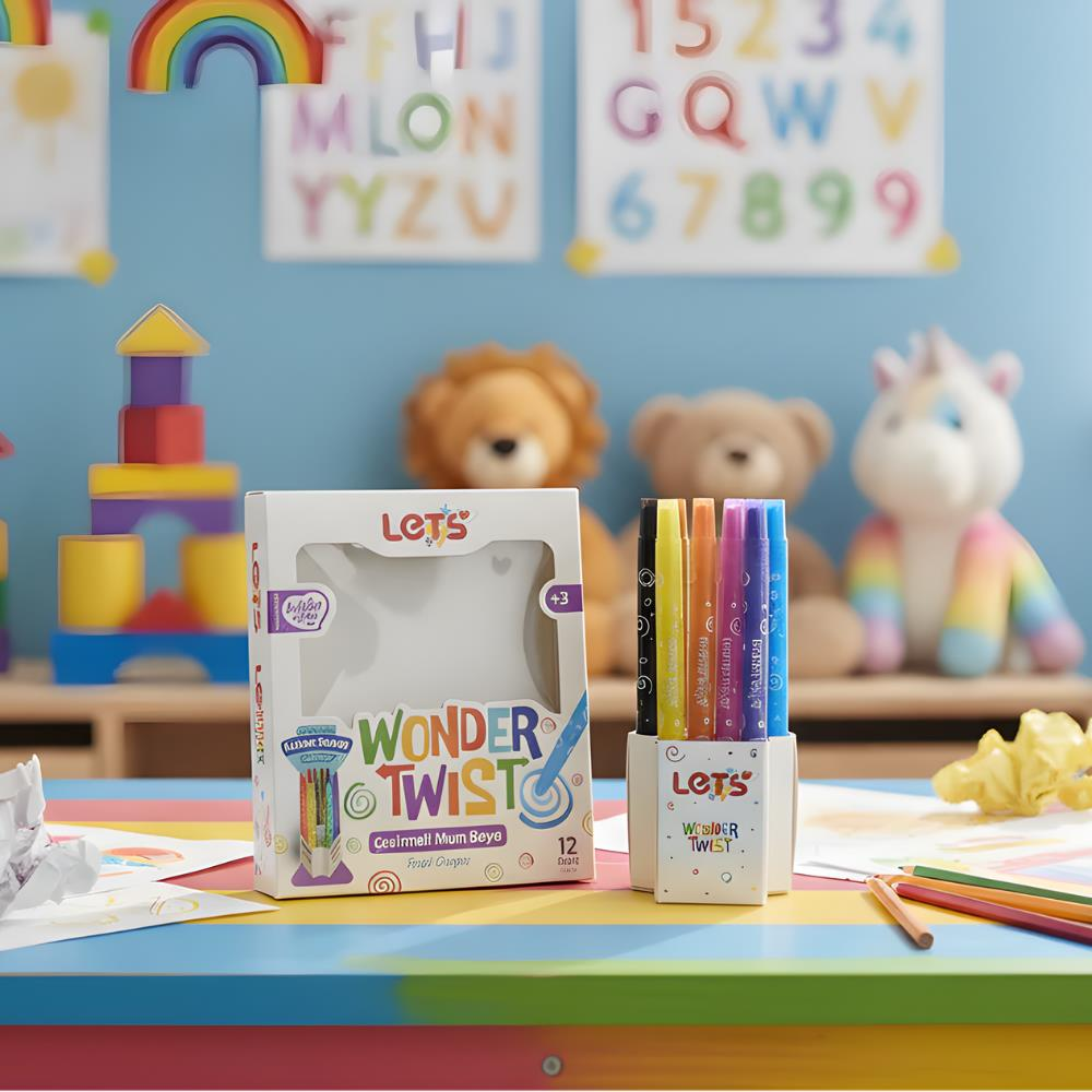 Let’s Wonder Twist Çevirmeli Mum Boya | 12 Renk
