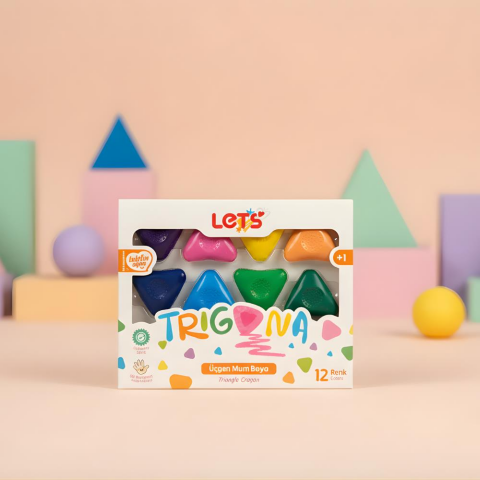 Let’s Trigona Üçgen Mum Boya | 12 Renk