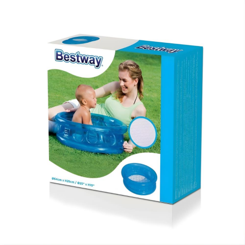 Bestway 51112 3 Şişme Bebek Havuzu 3 Boğumlu Şişme Tabanlı 70x30 Cm