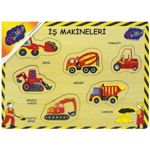 Ahşap Tutmalı İş Makinaları Puzzle
