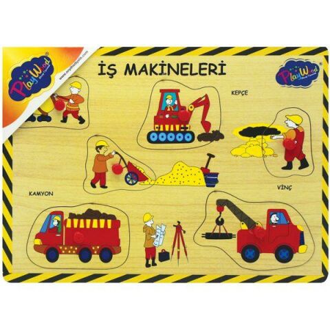 Ahşap Tutmalı İş Makinaları Puzzle