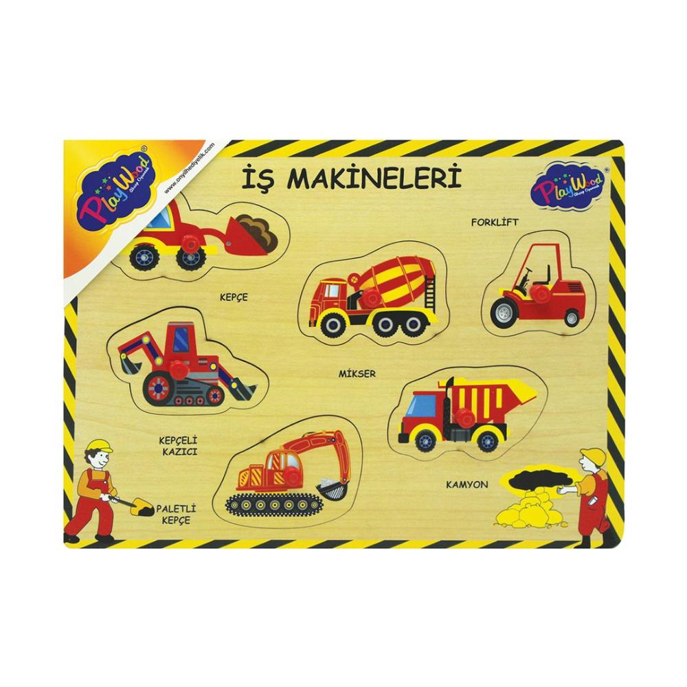 Ahşap Tutmalı İş Makinaları Puzzle