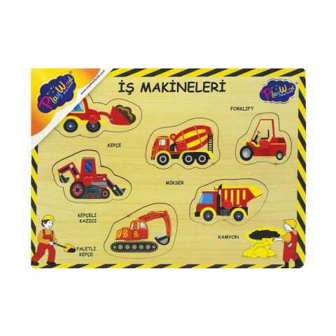 Ahşap Tutmalı İş Makinaları Puzzle