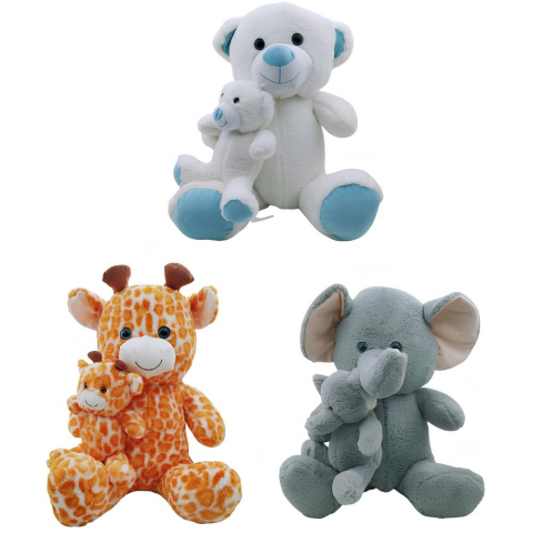 Pufu Toys 60 Cm Yavrulu Peluş Serisi(6) 04061