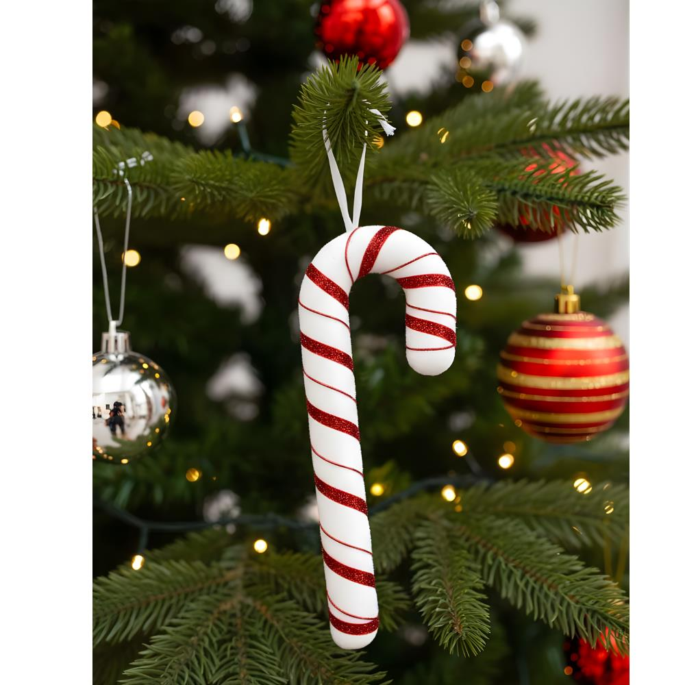 Yılbaşı Ağaç Süsü Baston Şeker Figürlü Dekoratif Süs 34 cm