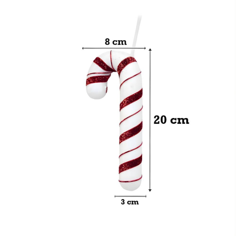 Yılbaşı Ağaç Süsü Baston Şeker Figürlü Dekoratif Süs 20 cm