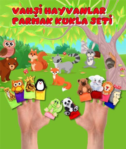 Vahşi Hayvan 10'lu Parmak Kukla