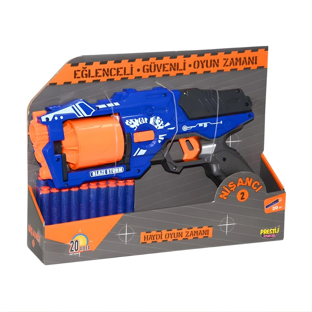 Nerf Yumuşak Mermi Atan Tabanca 20 Mermili