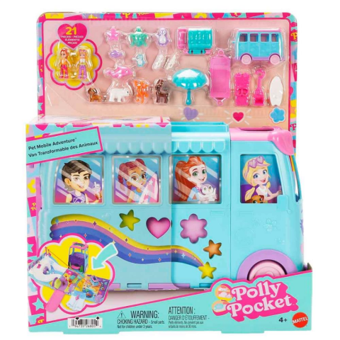 Polly Pocket Dönüşebilen Evcil Hayvan Karavanı Oyun Seti JCC22