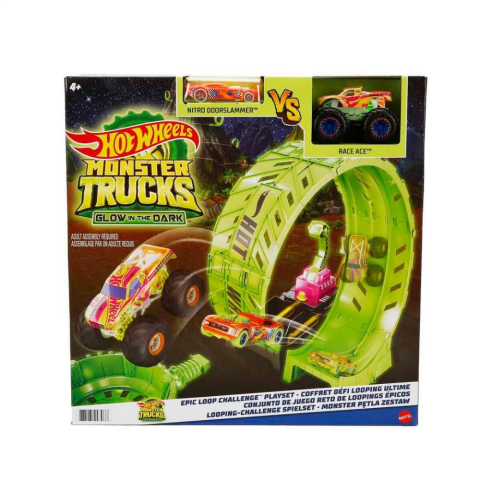 Hot Wheels Monster Trucks Karanlıkta Parlayan Çemberde Yarış Seti HBN02