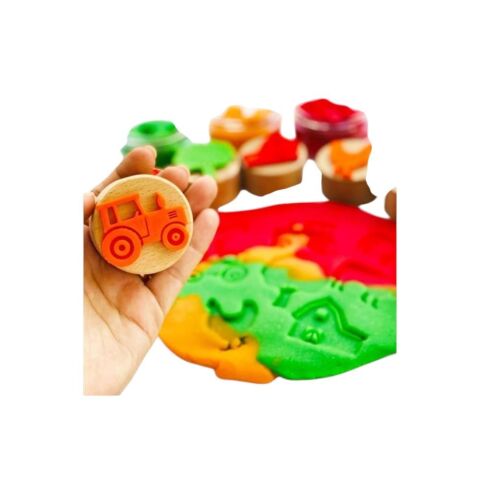 ChildGen Play Dough Childgen Ahşap Damga Set 6'lı - Çiftlik