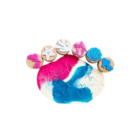 ChildGen Play Dough Childgen Ahşap Damga Set 6lı - Denizkızı