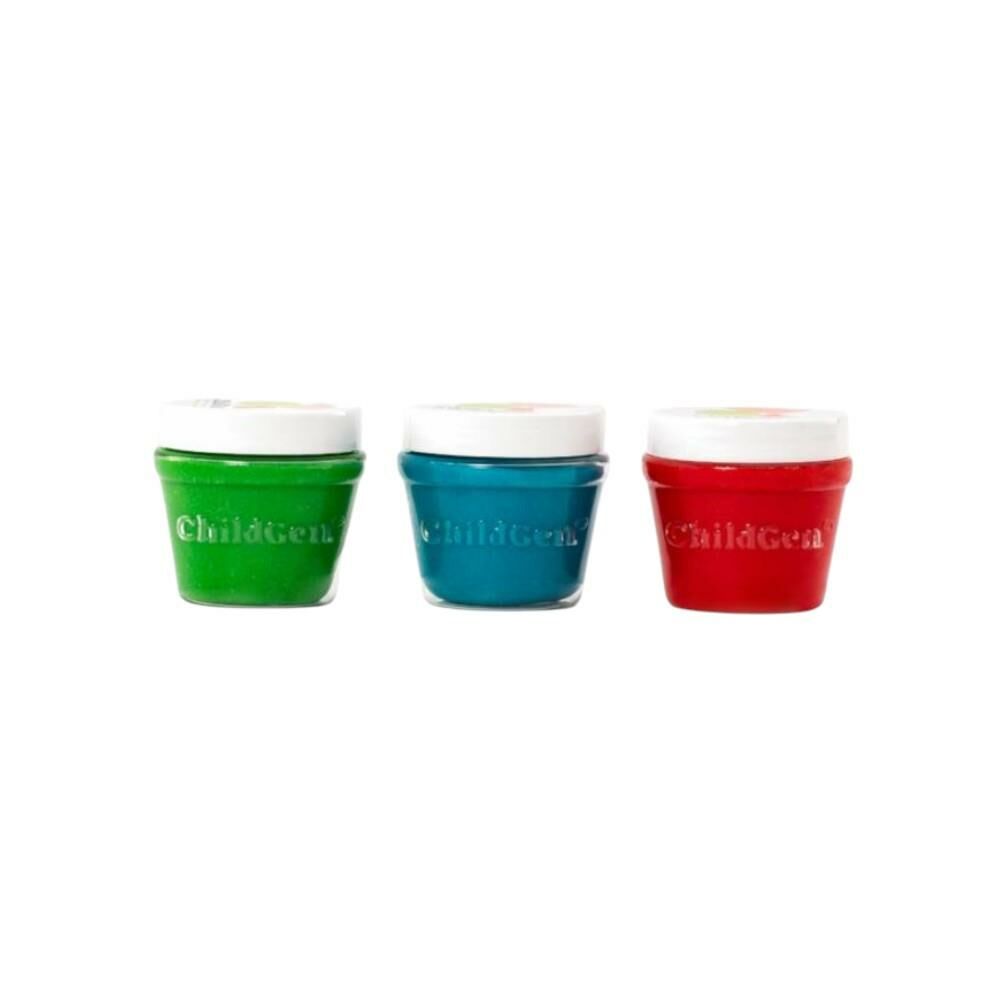 ChildGen Play Dough Doğal Oyun Hamuru 3'lü Set MAVİ KIRMIZI YEŞİL 3x125gr - Premium Kavanoz