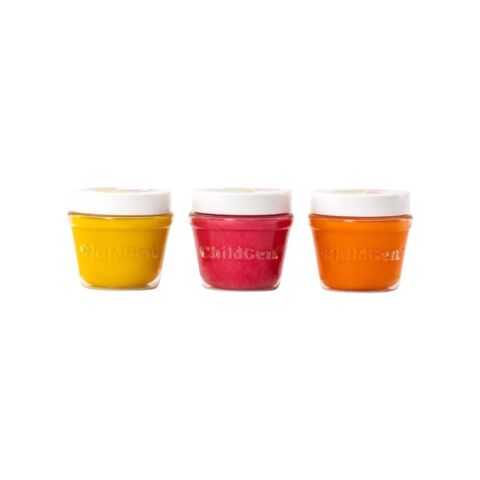 ChildGen Play Dough Doğal Oyun Hamuru 3'lü Set PEMBE TURUNCU SARI 3x125gr - Premium Kavanoz