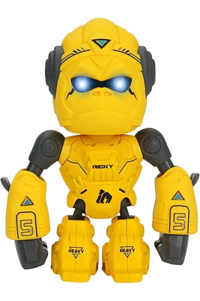 Çok Fonksiyonlu Eğlenceli Eğitici Metal Işıklı Sesli Goril Robot