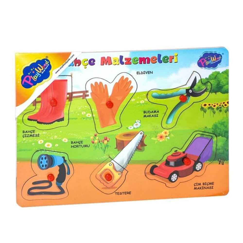 Ahşap Tutmalı Bahçe Malzemeleri Puzzle