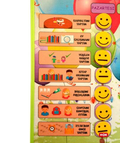Sorumluluk Çizelgem Keçe Cırtlı Duvar Panosu