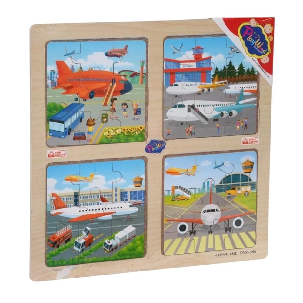 Ahşap Eğitici 4lü Puzzle Gezegenler Denizaltı