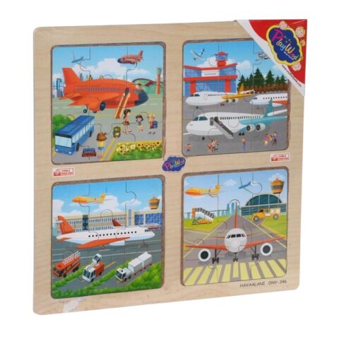 Ahşap Eğitici 4lü Puzzle Gezegenler Denizaltı