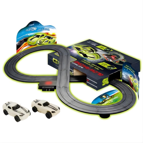 1:64 Slot Track Karanlıkta Parlayan Arabalı ve Kumandalı Yarış Pisti