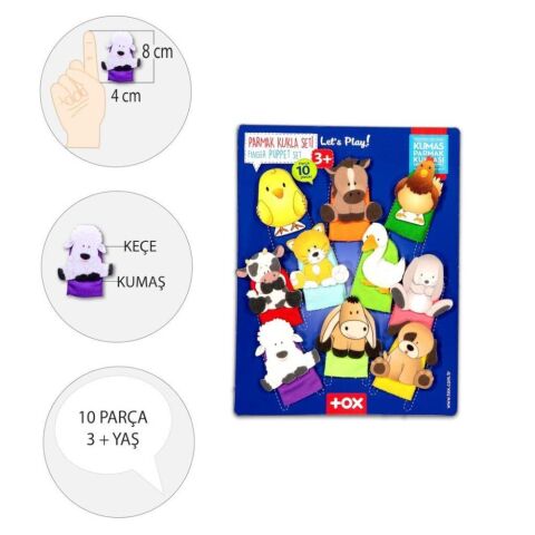 Evcil Hayvanlar 10 Parça Parmak Kukla