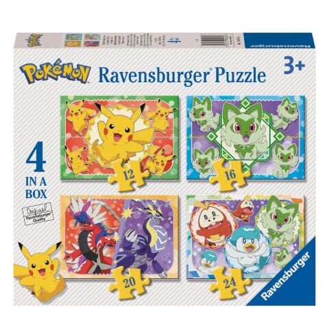 4 Puzzle Tek Kutuda Pokemon 12/16/20/24
