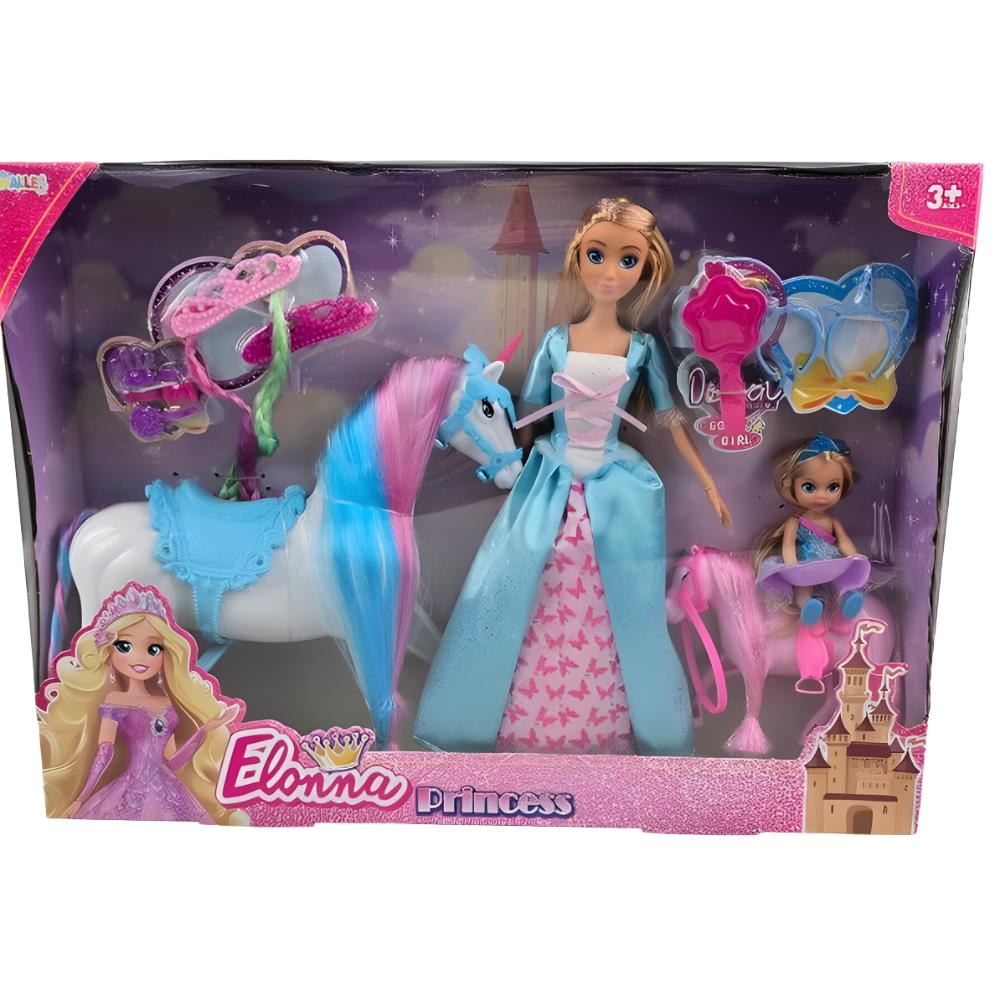 ''Elonna 11.5'' Bebek Seti Anne Çocuk ve Atlı Set